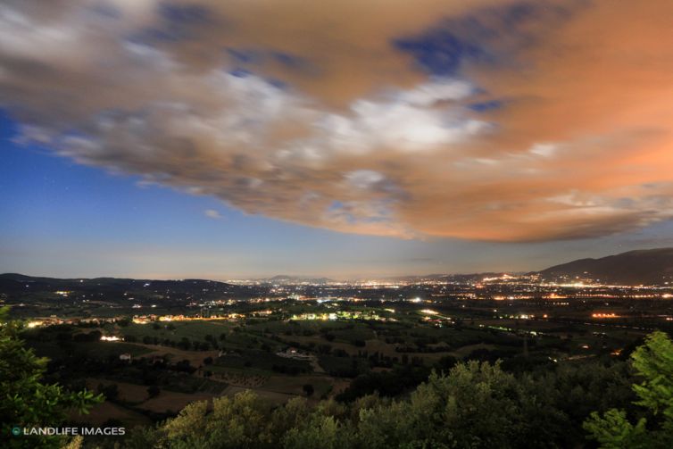 Nightfall over Umbria Province