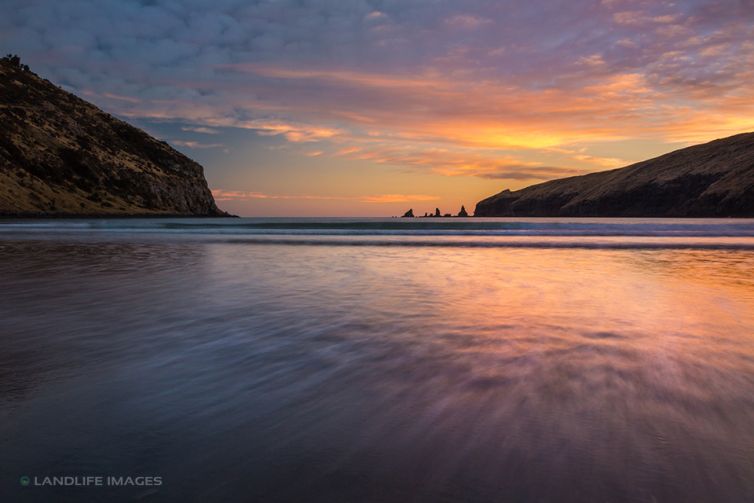 Decanter Bay Sunrise, Banks Peninsula, New Zealand