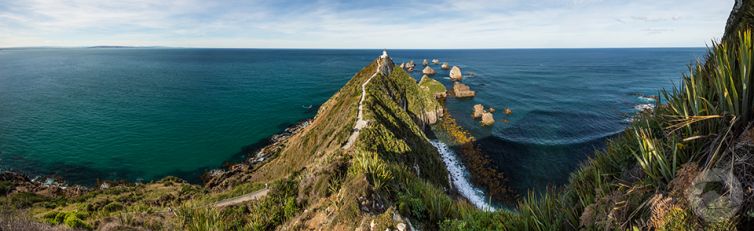 Nugget Point Lighthouse Panorama, Catlins, Southland, New Zealand