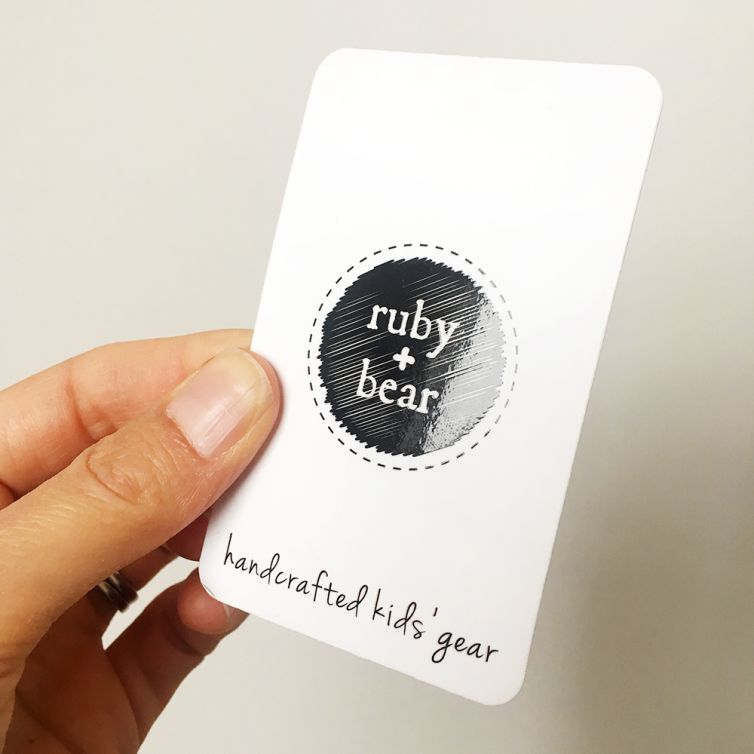 Ruby and Bear Business Cards (Spot UV example)
