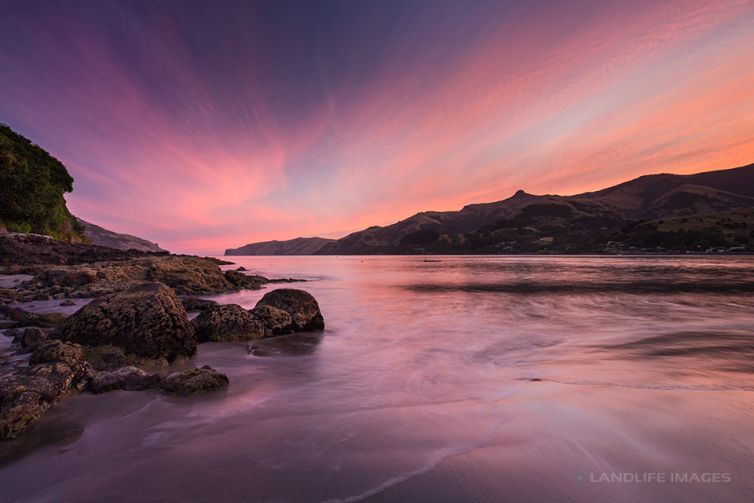 Wainui Sunset Looking toward the heads