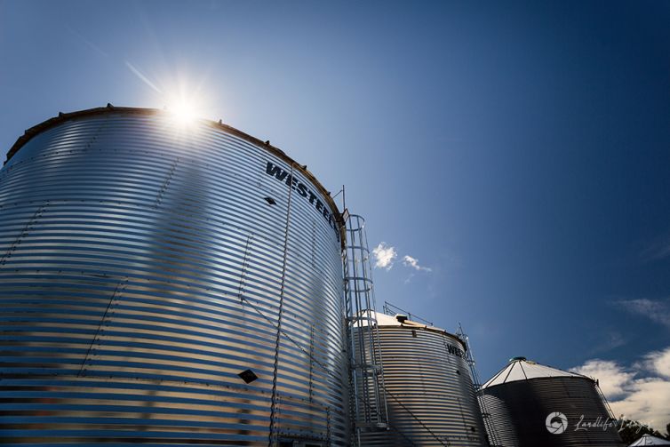 Silos and blue sky